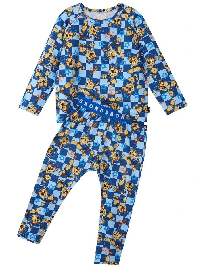 Paw Patrol Long Sleeved Sleep Set in Chase is on the Case Print image 1