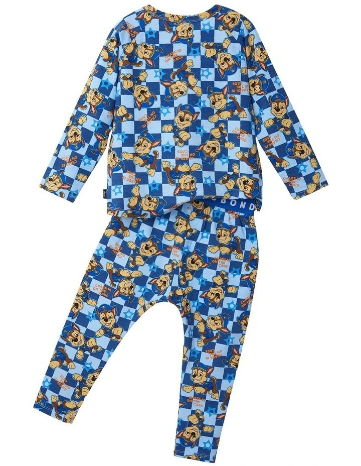 Paw Patrol Long Sleeved Sleep Set in Chase is on the Case Print image 2