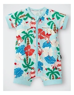Baby Zip Romper in Blue