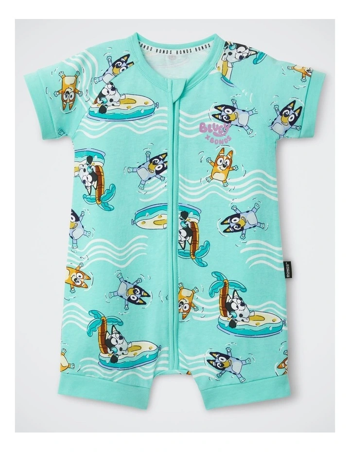 Baby Bluey x Bonds Zip Romper in Print Jvu image 1