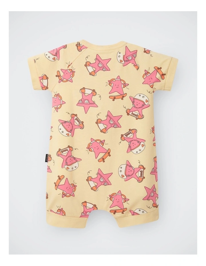 Baby Zip Romper in Star Shred Pink image 2