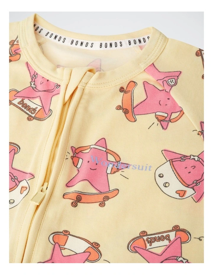 Baby Zip Romper in Star Shred Pink image 3