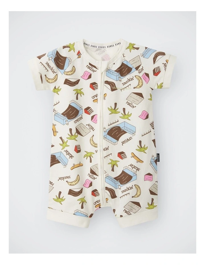 Baby Zip Romper in Cruisin, Snackin, Skating image 1