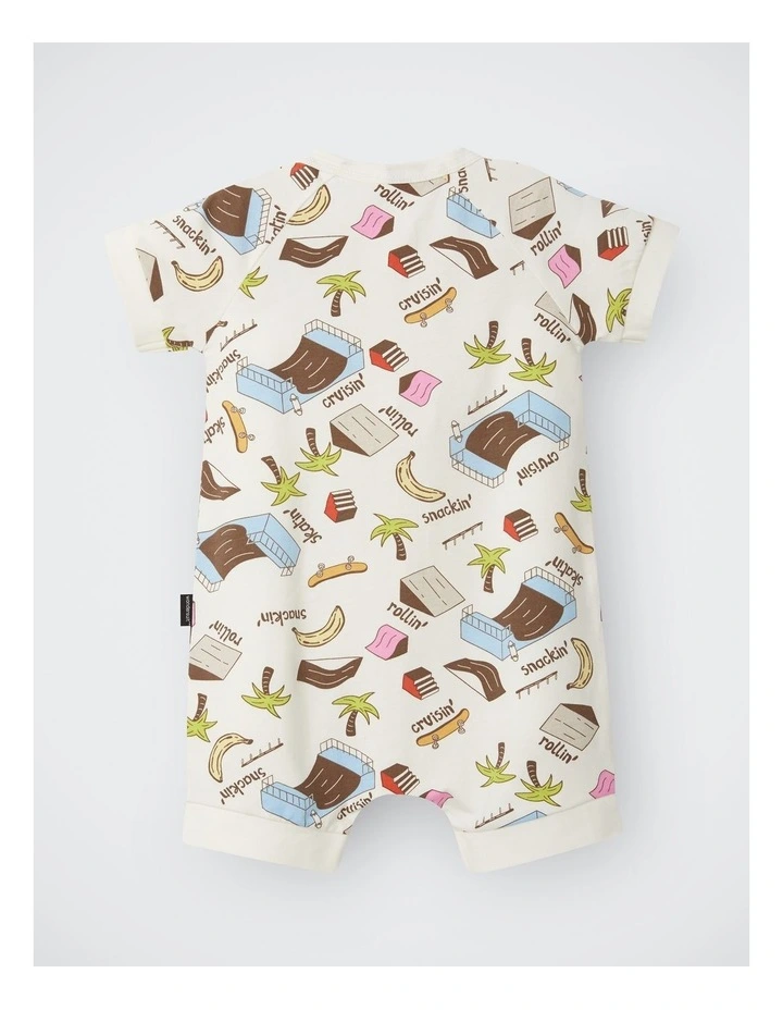 Baby Zip Romper in Cruisin, Snackin, Skating image 2