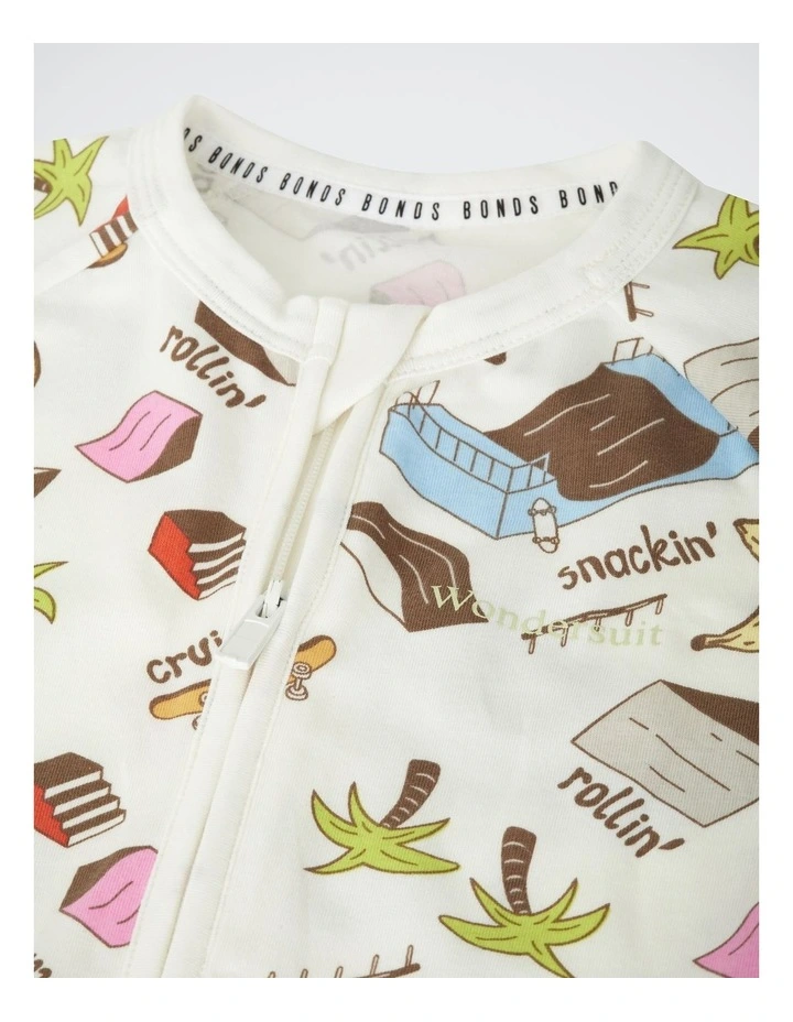 Baby Zip Romper in Cruisin, Snackin, Skating image 3