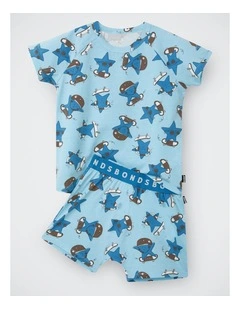 Kids Tee Sleep Set in Star Shred Blue