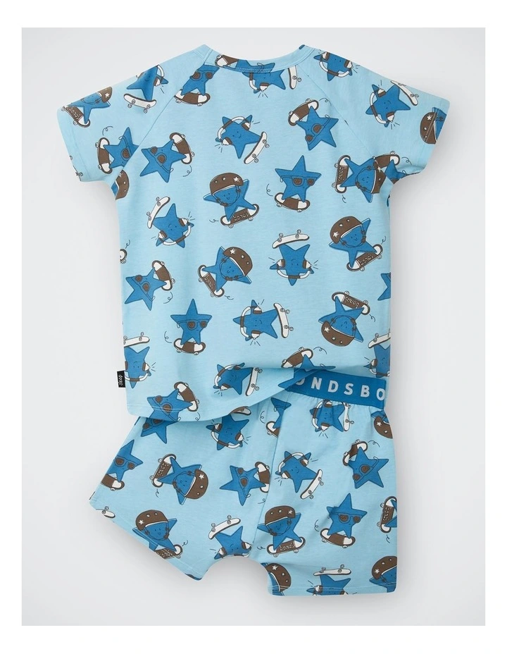 Kids Tee Sleep Set in Star Shred Blue image 2