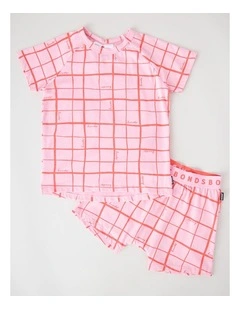 Kids Tee Sleep Set in Bonds Skater Squares Sleep