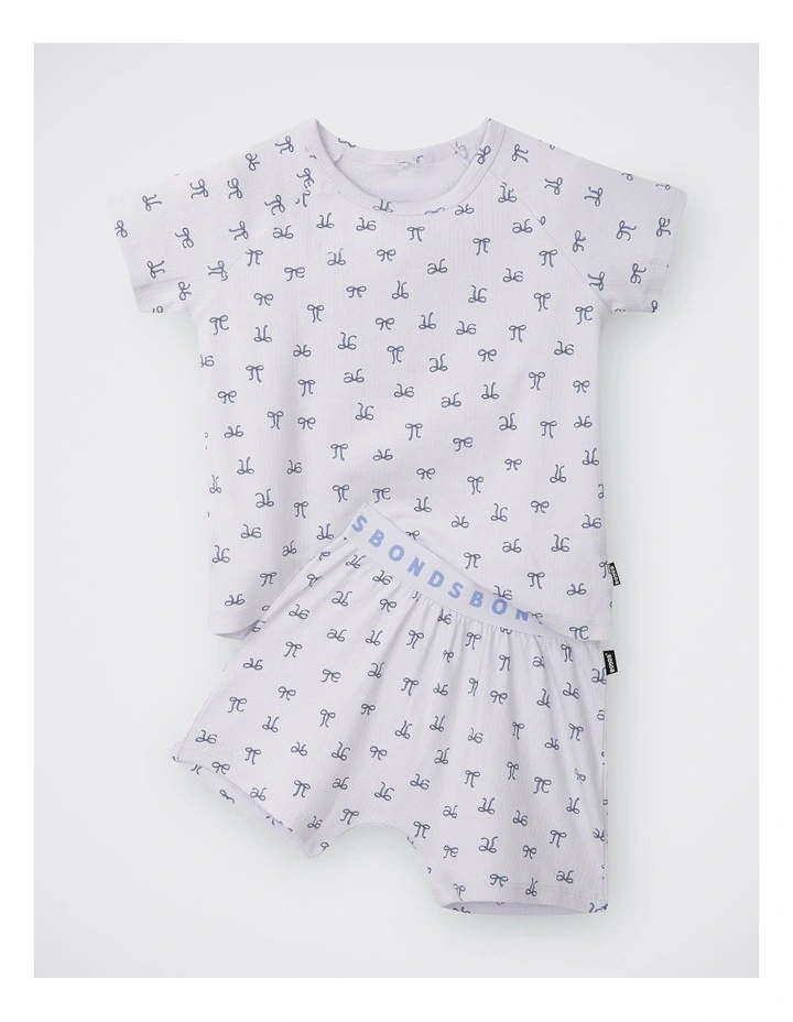 Kids Pointelle Short Sleeve Sleep Set in Bow-Tiful image 1
