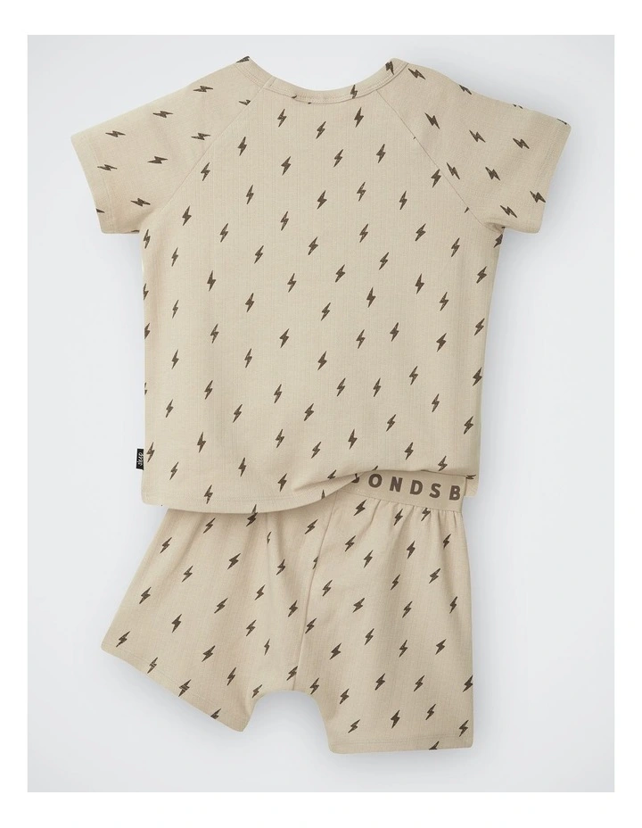 Kids Pointelle Short Sleeve Sleep Set in Sparkle Strike image 2