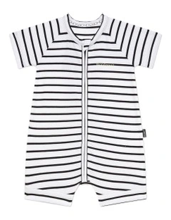 Short Sleeve Zippy Romper in Black