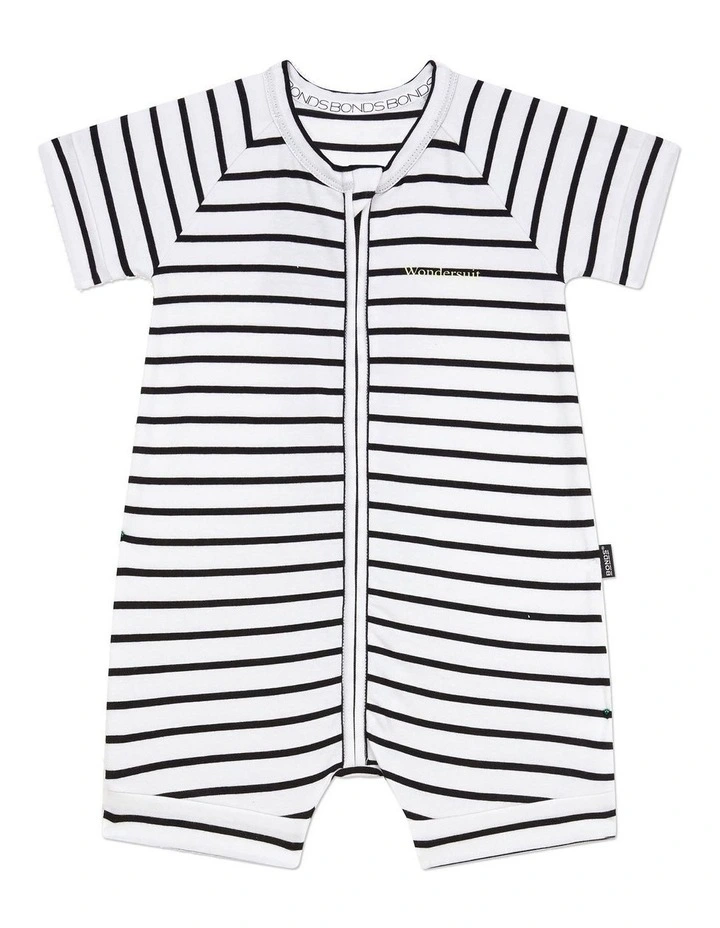 Short Sleeve Zippy Romper in Black image 1