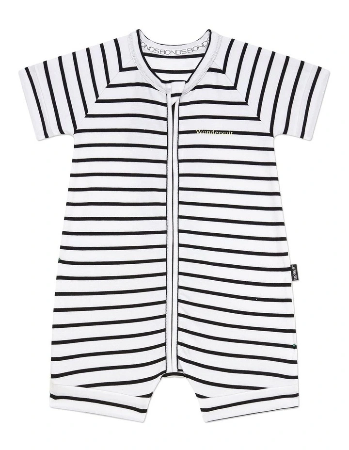 Short Sleeve Zippy Romper in Black image 2