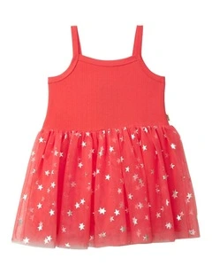 Girls Christmas Pointelle Tutu Dress in Print Lrm