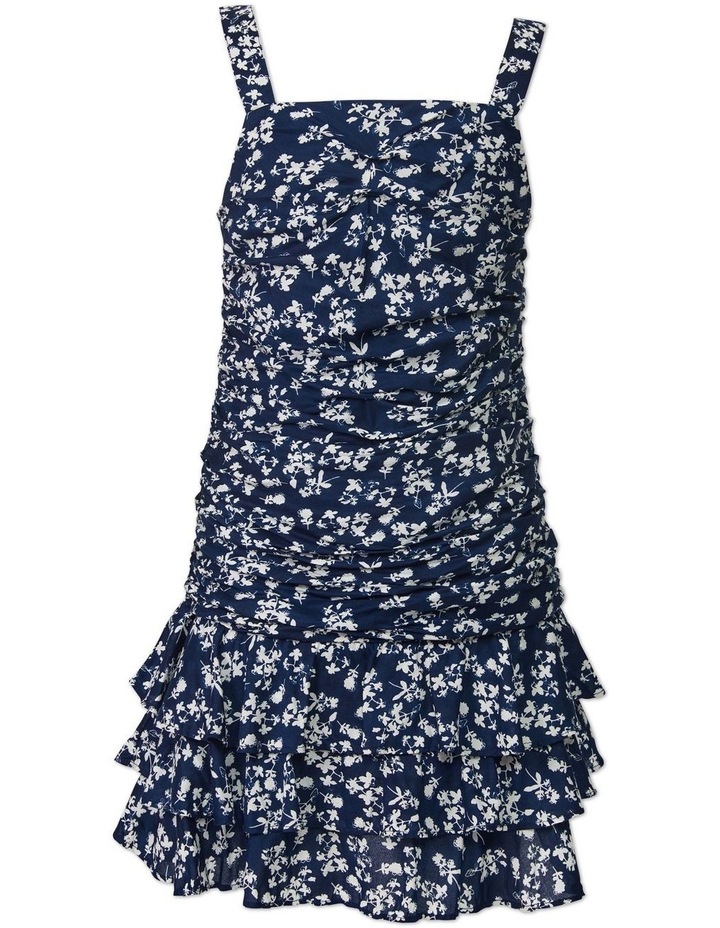 Indigo Frill Dress In Navy Floral