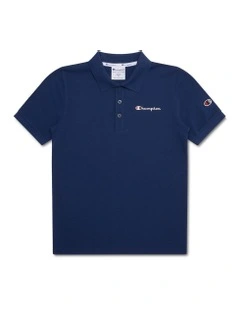 Script Pique Polo in Blue