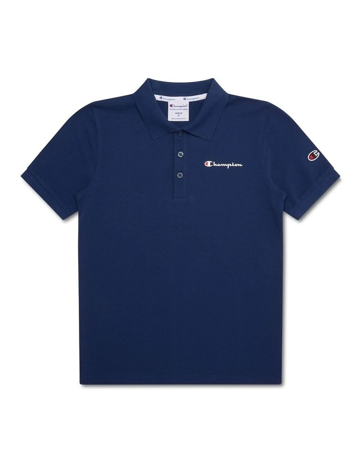 Script Pique Polo in Blue image 1