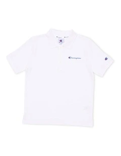 Script Pique Polo T-shirt in White