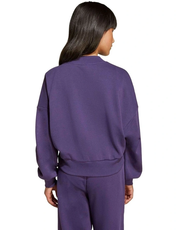 Seasonals Essentials Collegiate Typography Crewneck Sweatshirt in Aurora Plum/White image 2