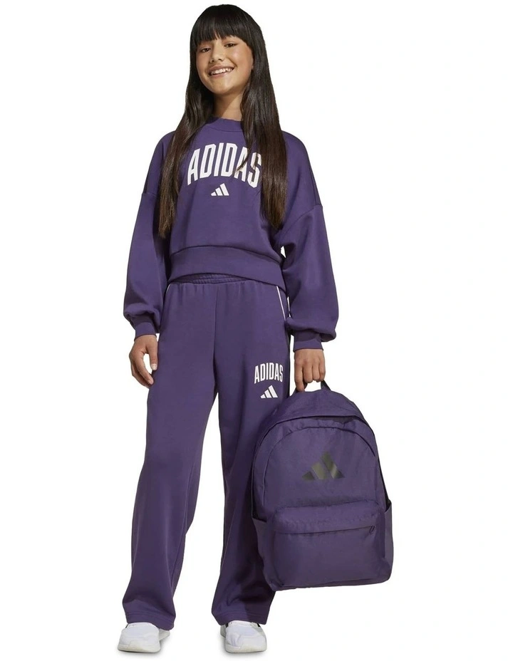Seasonals Essentials Collegiate Typography Crewneck Sweatshirt in Aurora Plum/White image 3