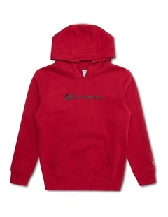 Puff Script Hoodie in Red
