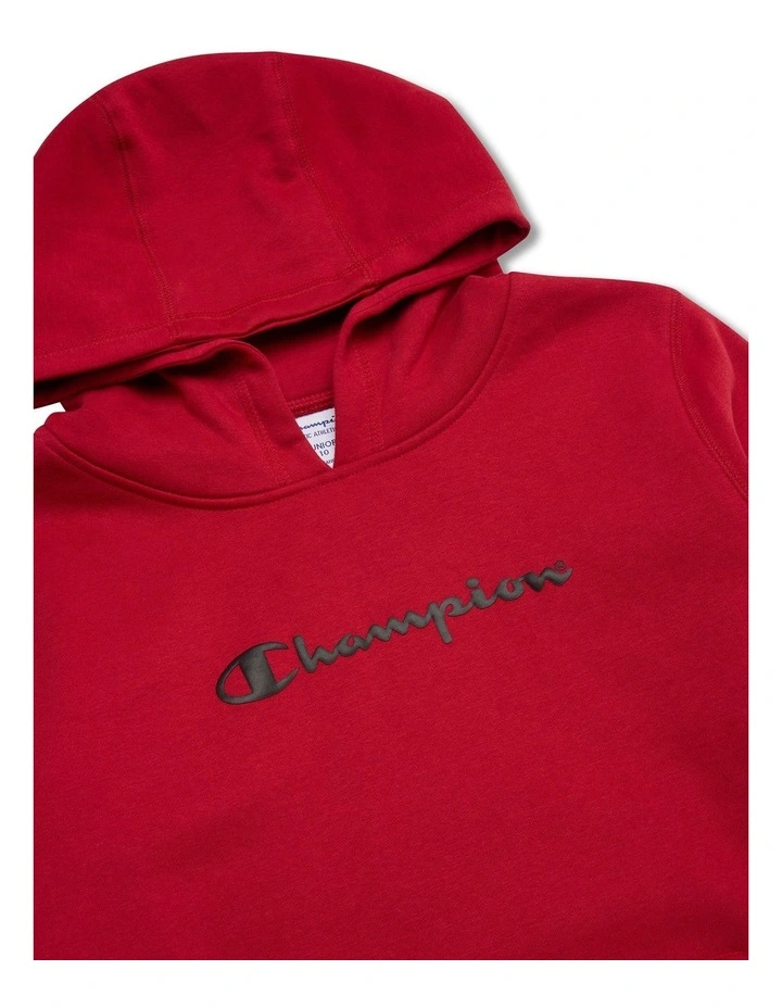 Puff Script Hoodie in Red image 3
