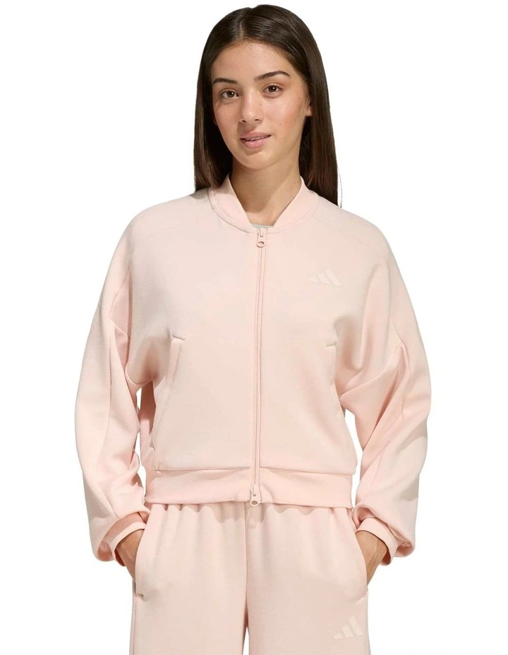 Future Icons 3 Stripes Full Zip Track Top in Pink image 1