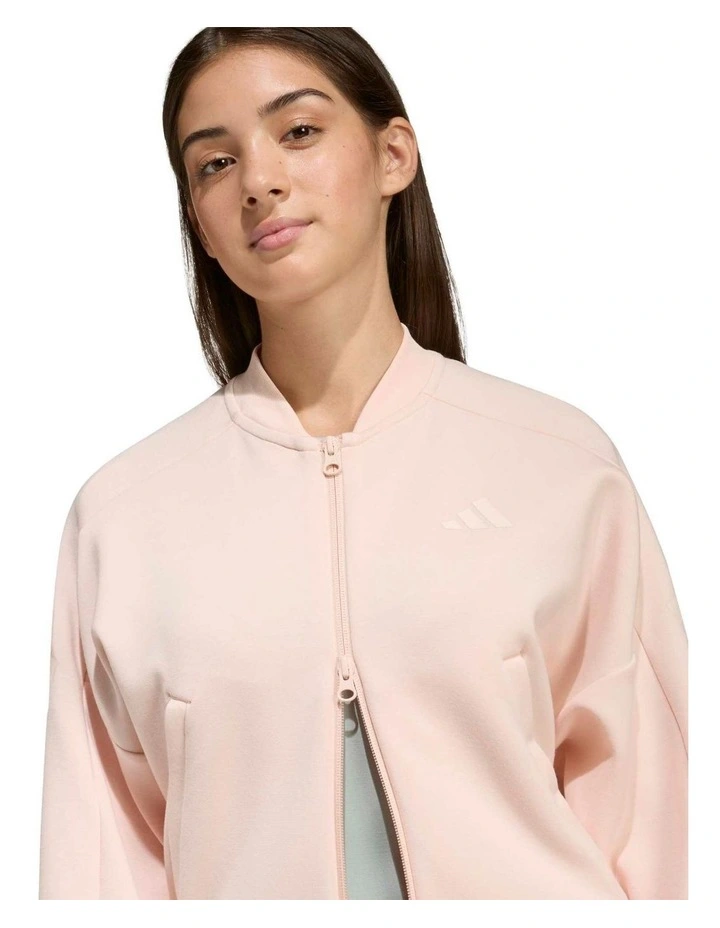 Future Icons 3 Stripes Full Zip Track Top in Pink image 4