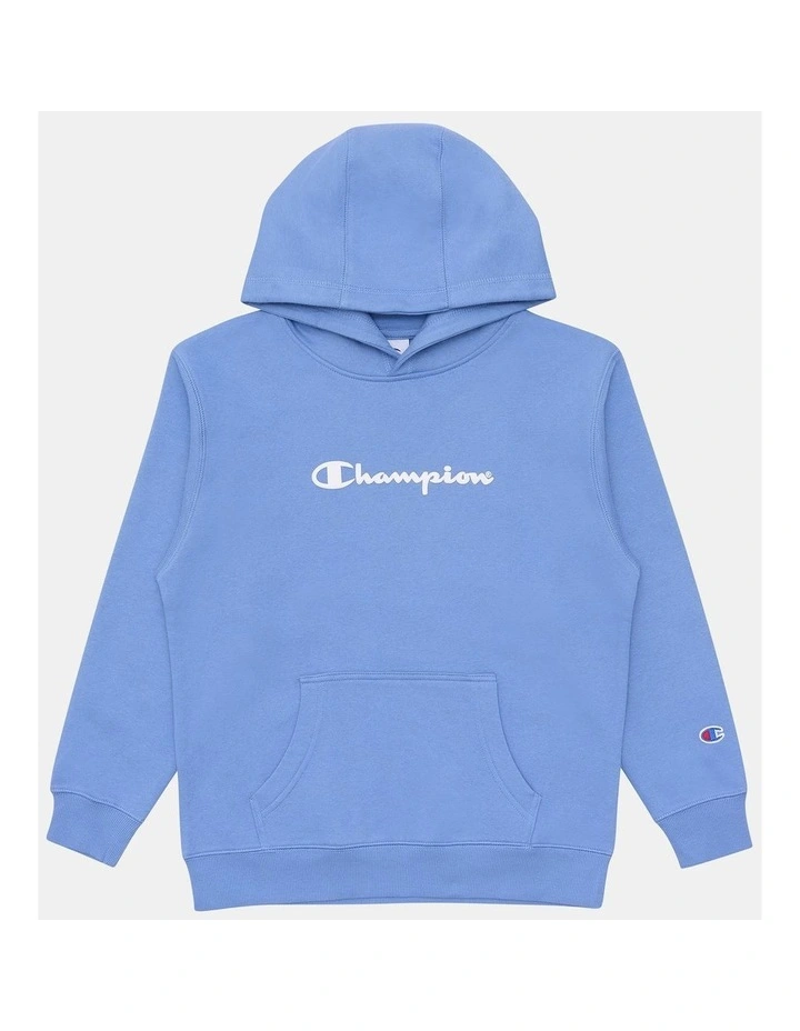 Puff Script Hoodie in Blue image 1
