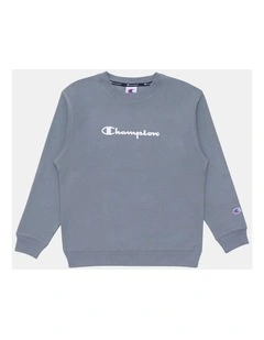 Puff Script Pullover in Grey