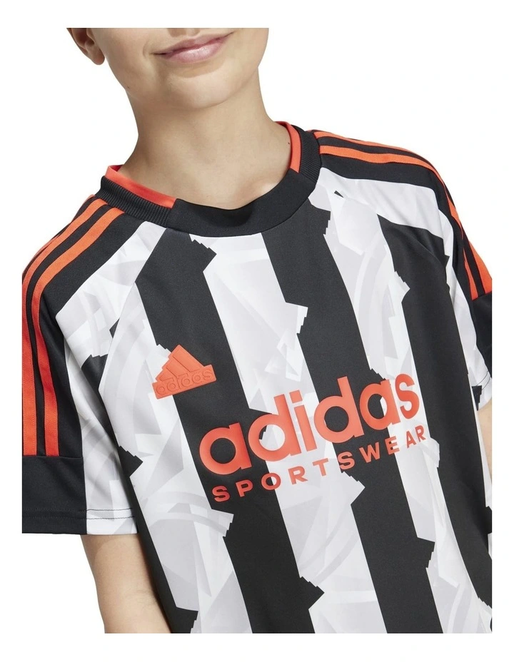 Tiro T-shirt in Black/Chalk White image 1