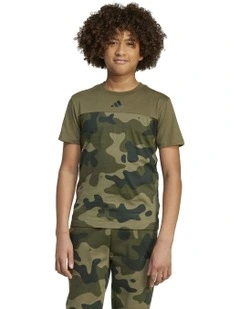 Seasonal Essentials Camo Cotton Tee in Green