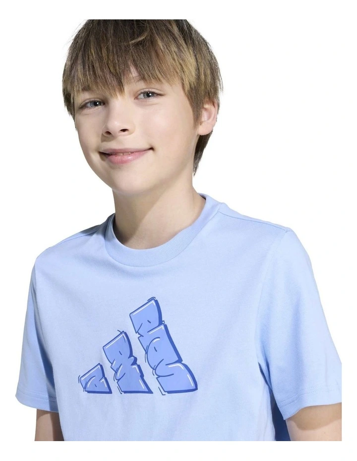 Graffiti Graphic T-shirt in Blue image 4