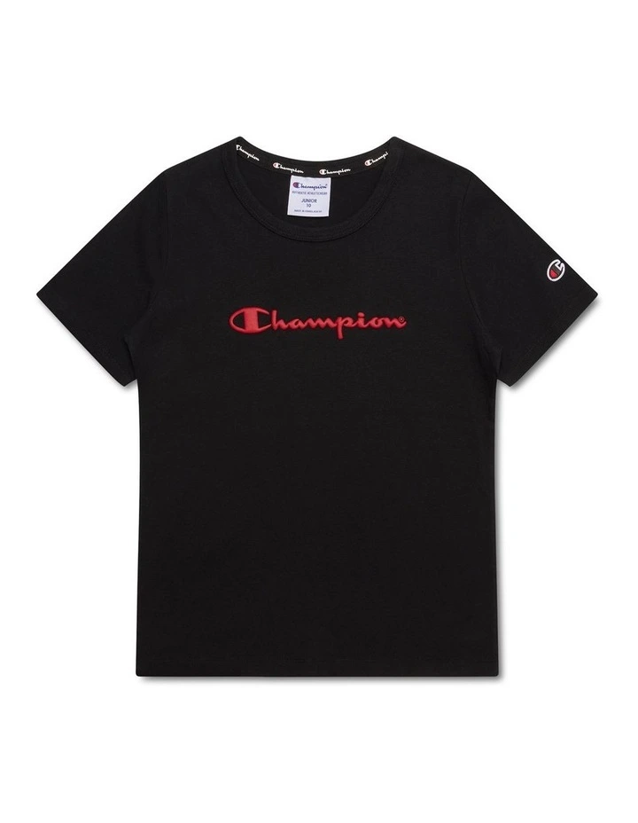 Puff Script Tee in Black image 1