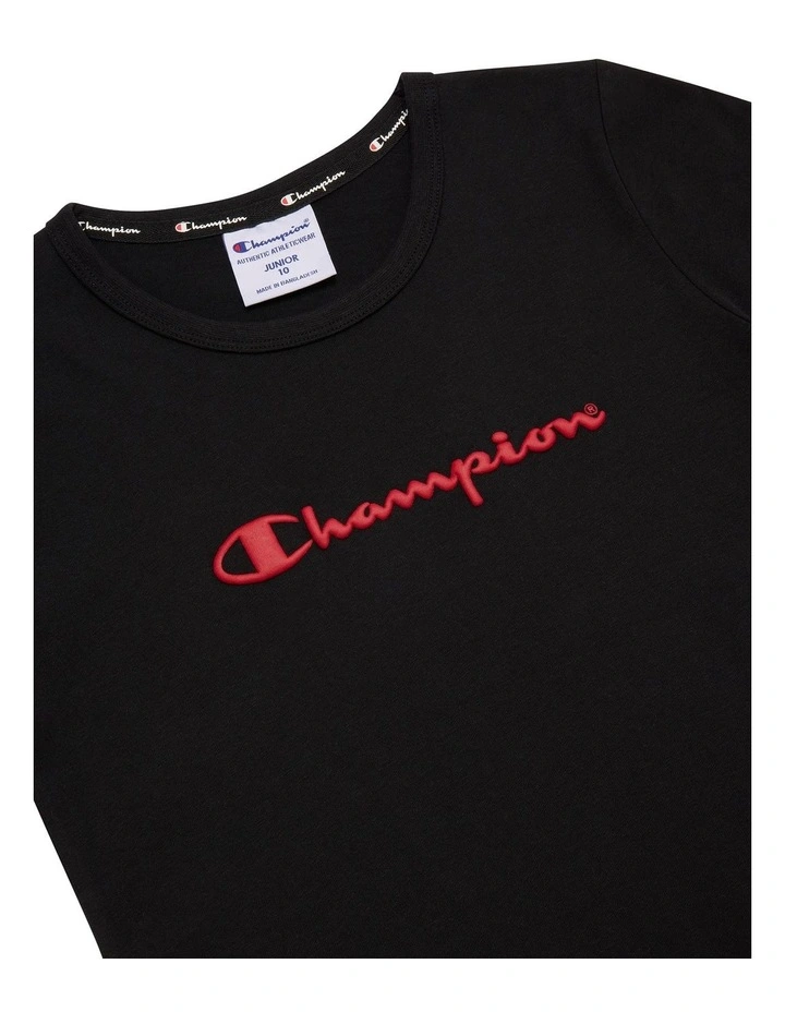 Puff Script Tee in Black image 3