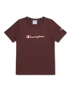 Puff Script Tee in Brown