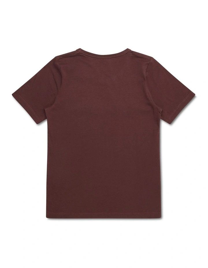 Puff Script Tee in Brown image 2