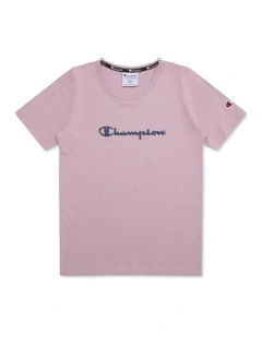 Puff Script Tee in Purple