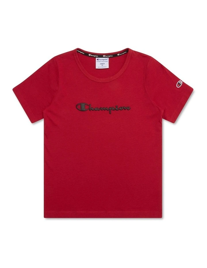 Puff Script Tee in Red image 1
