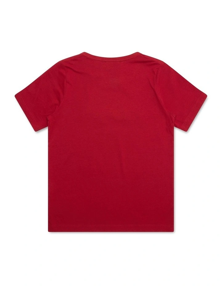 Puff Script Tee in Red image 2