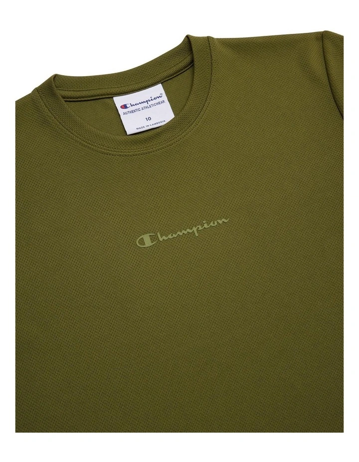 Mesh Performance Tee in Green image 3