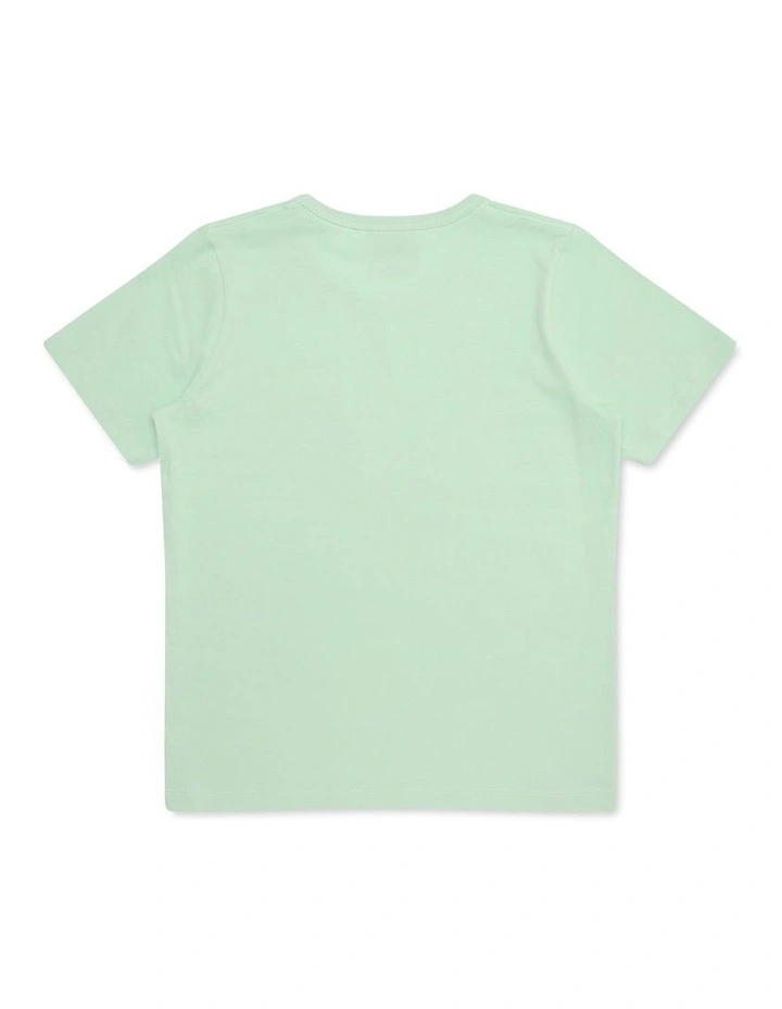 Tonal Script Tee in Green image 2