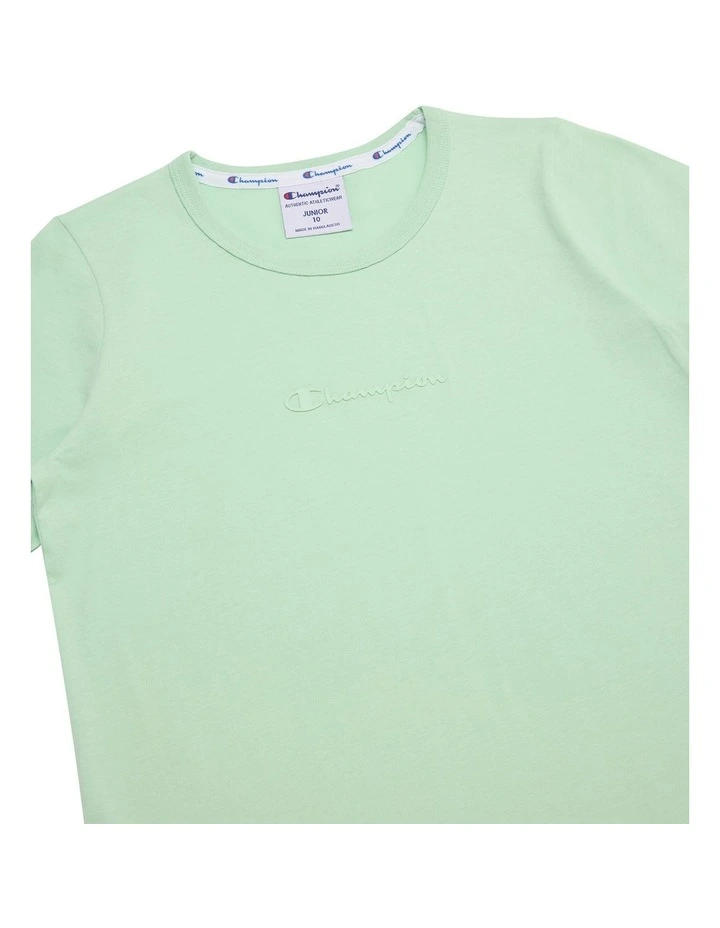 Tonal Script Tee in Green image 3