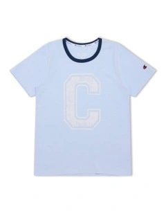 State Fair Graphic Ringer Tee in Blue