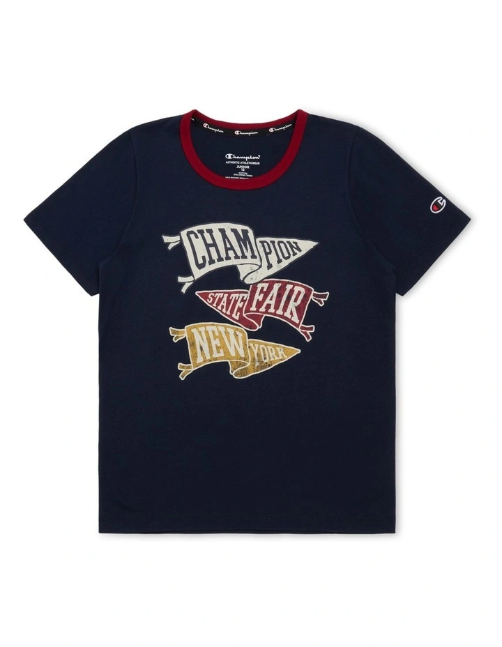 State Fair Graphic Ringer Tee in Blue image 1