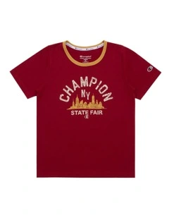 State Fair Graphic Ringer Tee in Red
