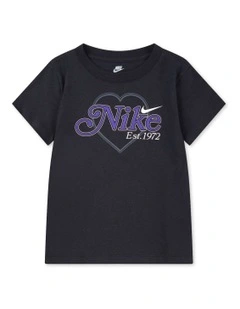 Varsity Prep Heart Tee in Black