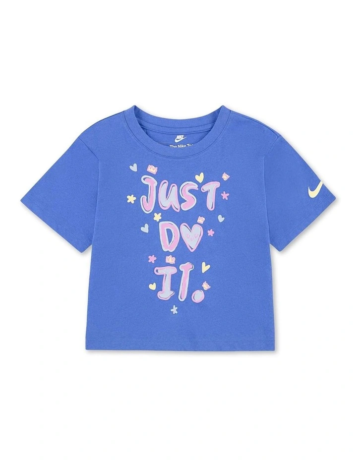 Essentials All Over Print Boxy Tee in Blue image 1