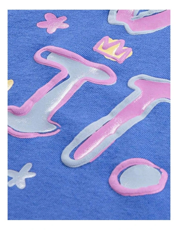 Essentials All Over Print Boxy Tee in Blue image 3
