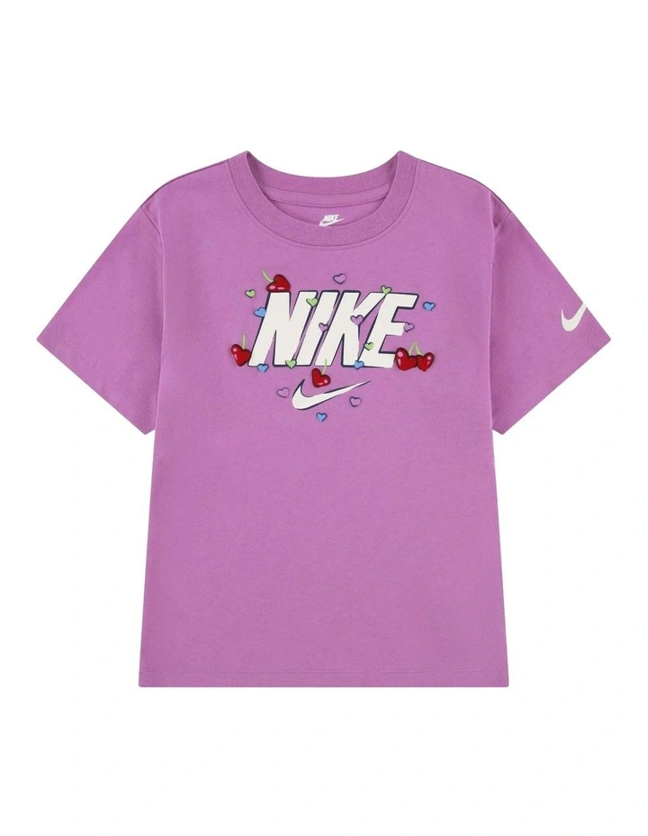 Cherry Boxy Tee in Purple image 1